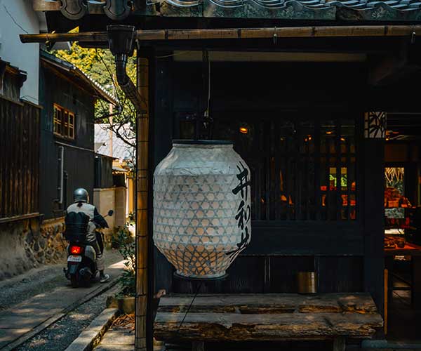 Quiet bamboo landscape in Nishikyo Kyoto away from central tourist areas