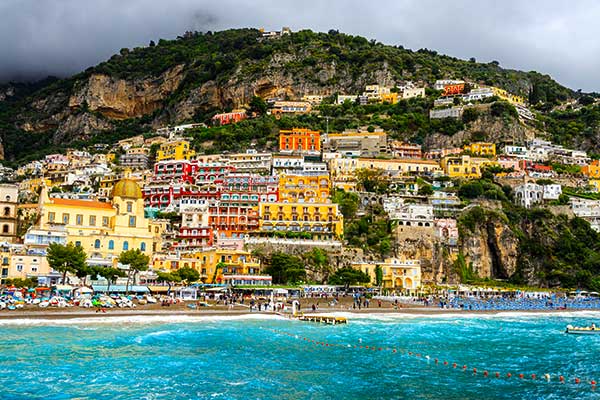 Clear Mediterranean water along the Amalfi Coast near Positano