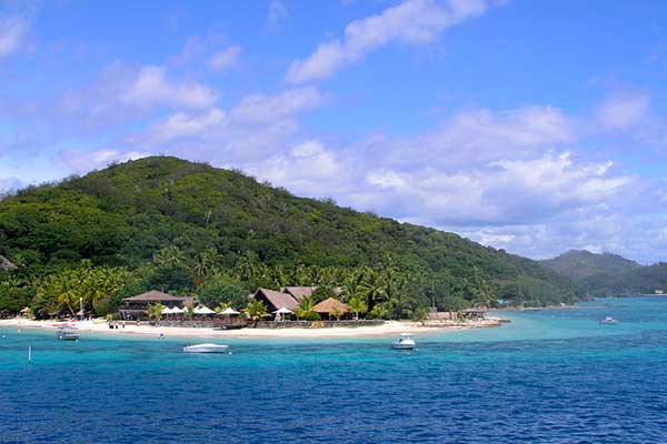 White sandy beach at Castaway Island Resort in Fiji