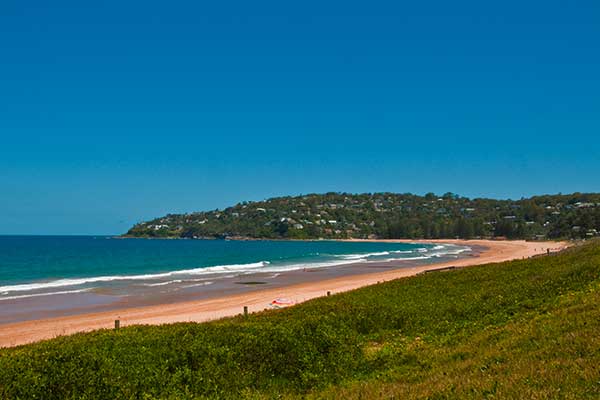 Palm Beach Sydney with long golden sand and green headland