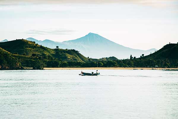 Tanjung Aan beach in Kuta Lombok with turquoise water and white sand